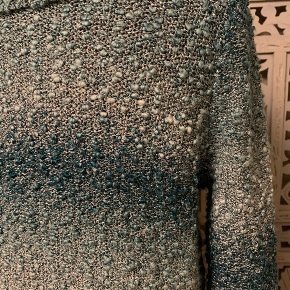🐋HOST PICK🐋 TURQUOISE BLUE & SILVER COWL NECK SWEATER - Picture 9 of 12